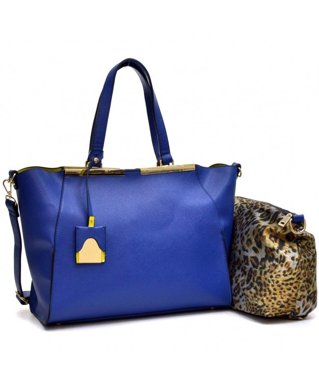 Dasein Crosshatch Gold Tone Colorblock Satchel