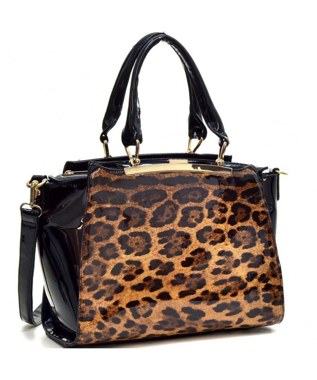 Leather Handbags Satchel Shoulder leopard