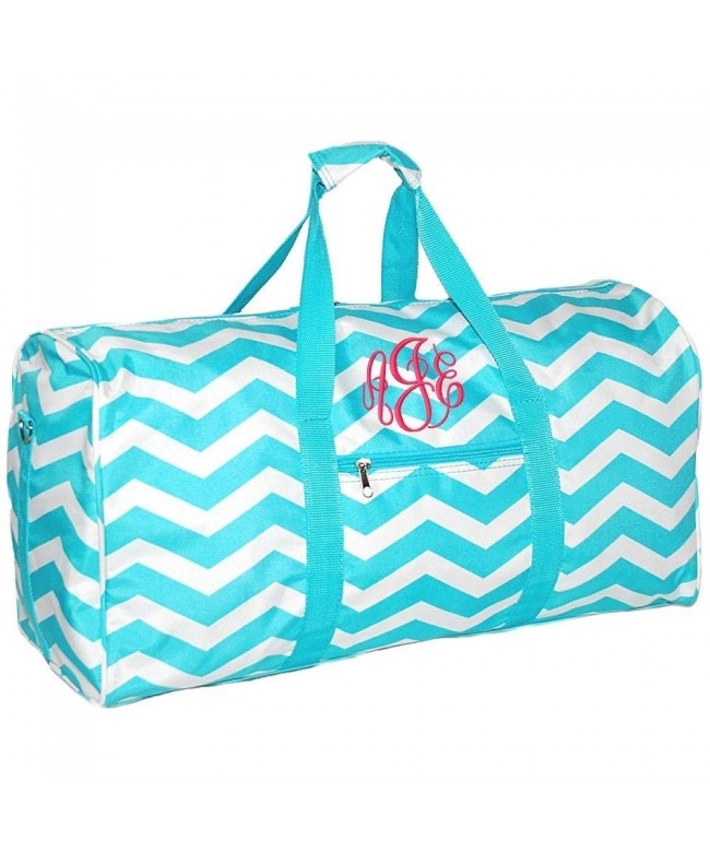 Chevron Monogrammed Carry Travel Duffle