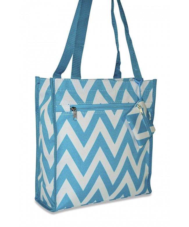 Ever Moda Chevron Tote Teal