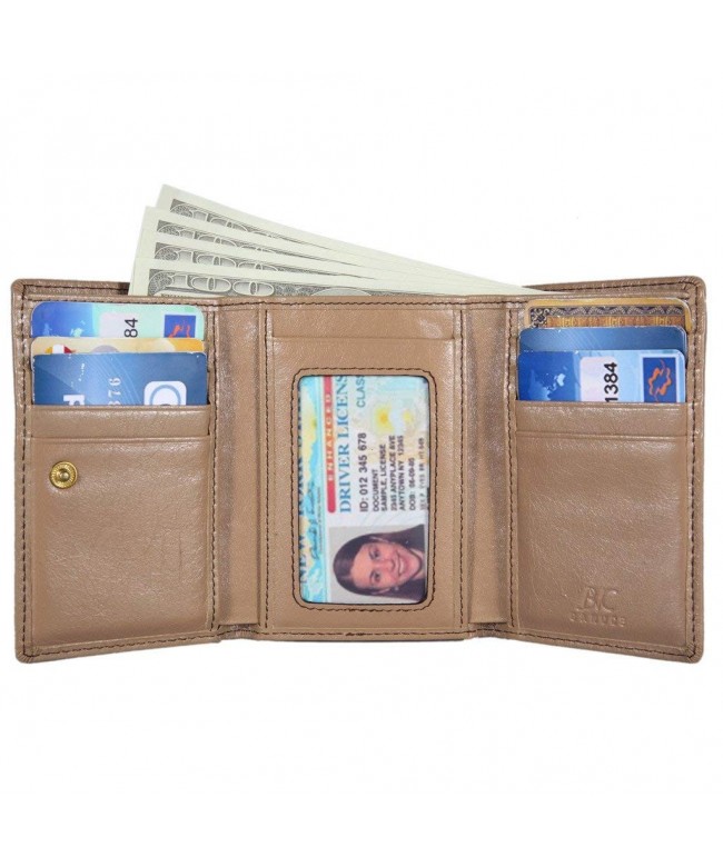 Banuce Genuine Leather Trifold Apricot