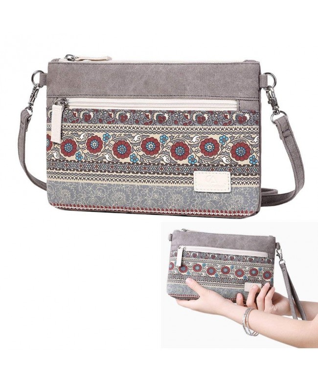 FanCarry Lightweight Crossbody Wristlet Grey Crossbody