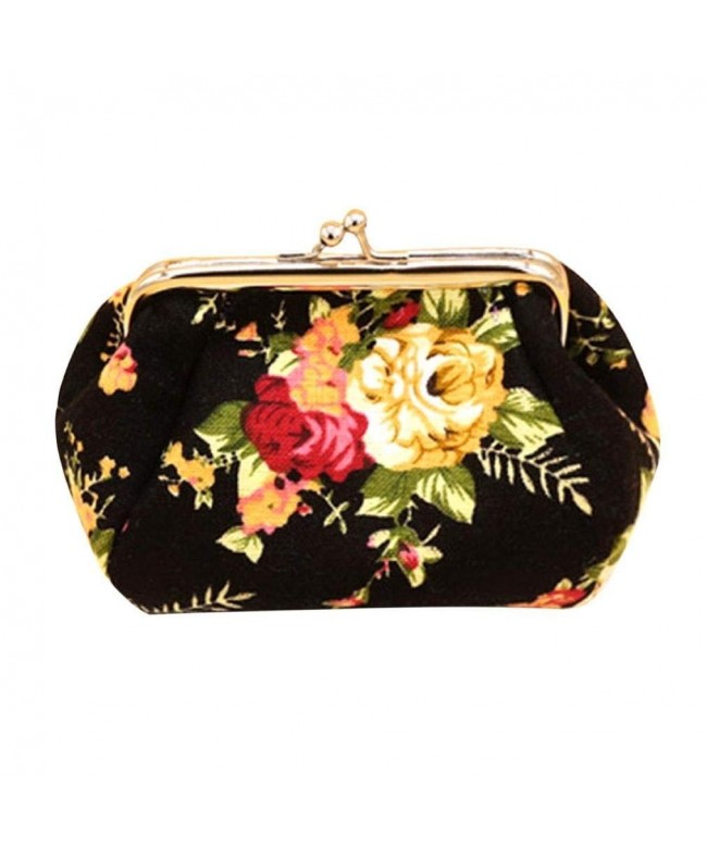 Sannysis Vintage Flower Canvas Wallet