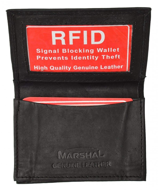 Leather Bi fold Credit Holder Black