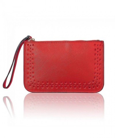 Leather Zipper Clutch Wristlet Wallet