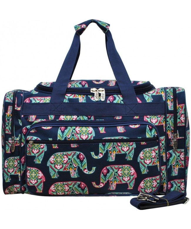 Floral Elephant Print Shoulder Duffle