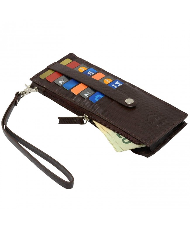 Alpine Swiss Leather Wristlet Organizer