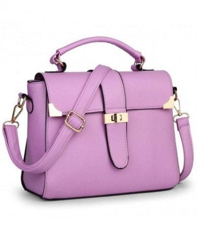 Turn lock Leather Messenger Shoulder Handbag