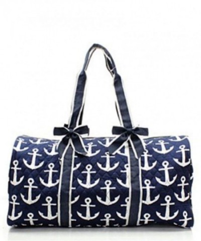 Quilted Nautical Anchor Monogram Overnight