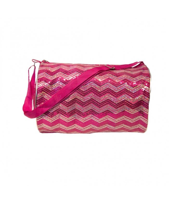 Girls Duffle Chevron Sequin Fuchsia