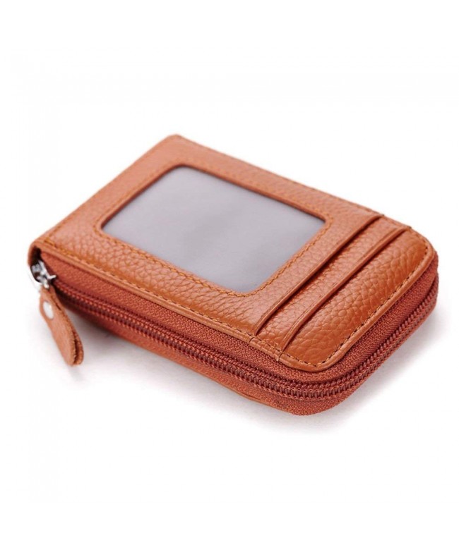 Genuine Leather minimalist Zipper Compact