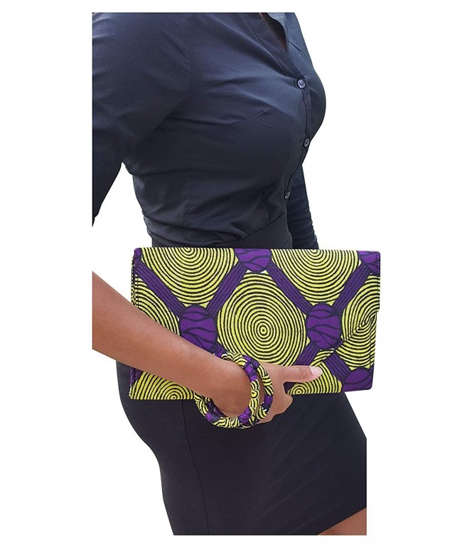 Yellow Purple African Print Clutch