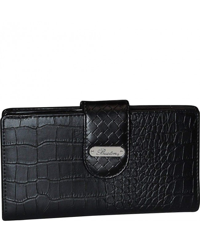 Buxton Croco Super Wallet BLACK