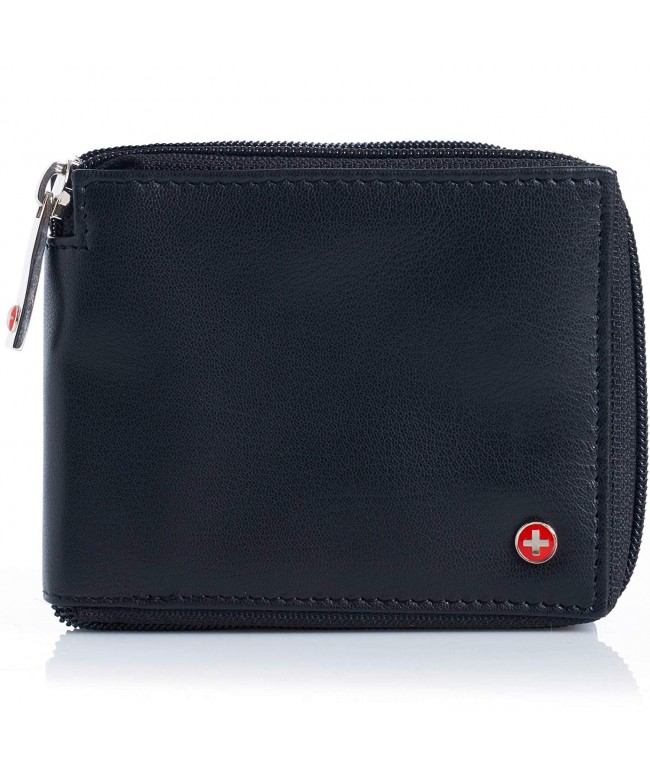 alpine swiss Leather Around Wallet