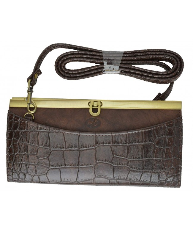 Buxton Crocodile Ladies Closure Shoulder