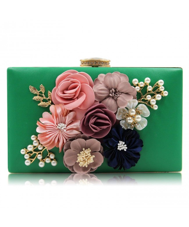 Evening Beaded Flower Clutch Wedding