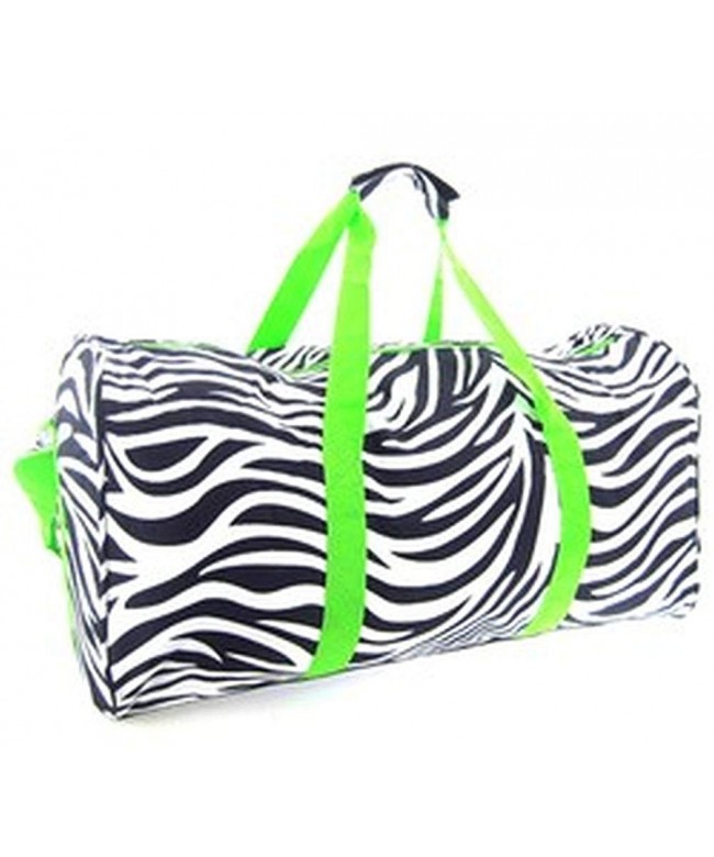 Zebra Green Black White Duffel