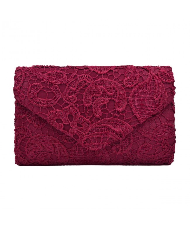 Paisley Floral Envelope Evening Burgundy