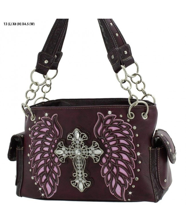 Western Rhinestone Concealed Handbag Purple