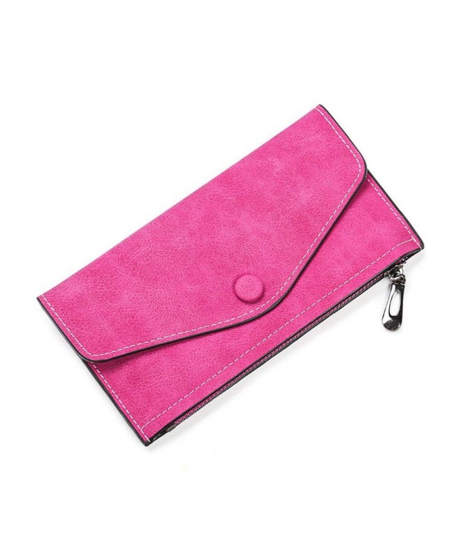 LIZHIGU Womens Envelope Leather RoseRed