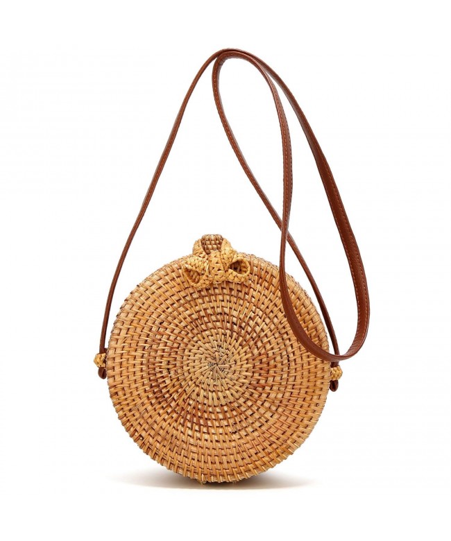 Handmade Rattan leather Shoulder Crossbody