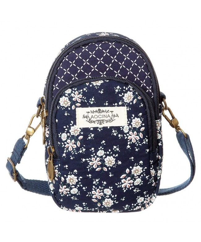 Wallet Canvas Flower Pattern Crossbody