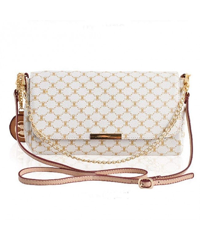 Leather Accents Baguette Bag off white