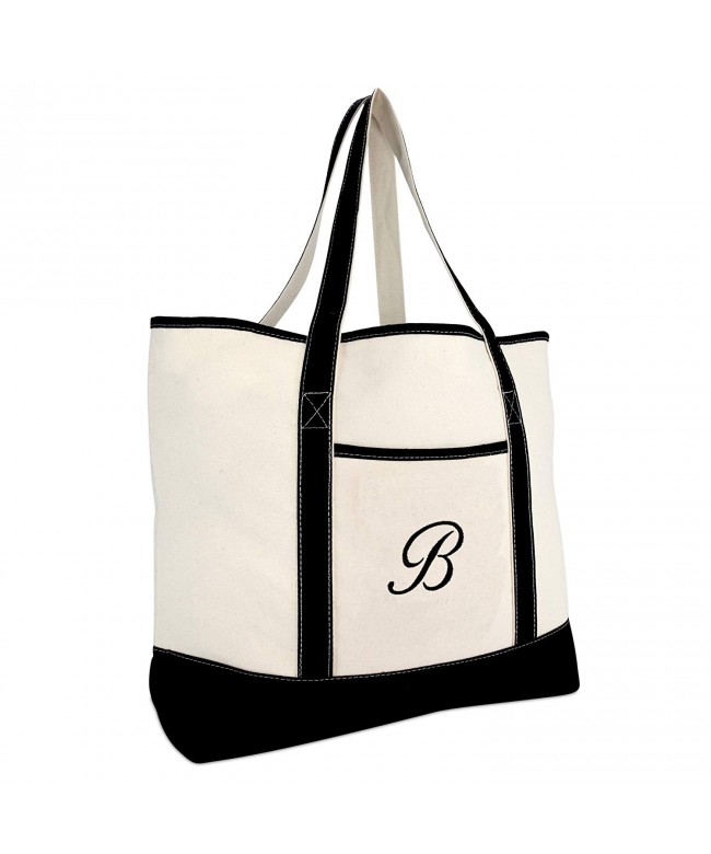 DALIX Monogram Personalized Totes Letter