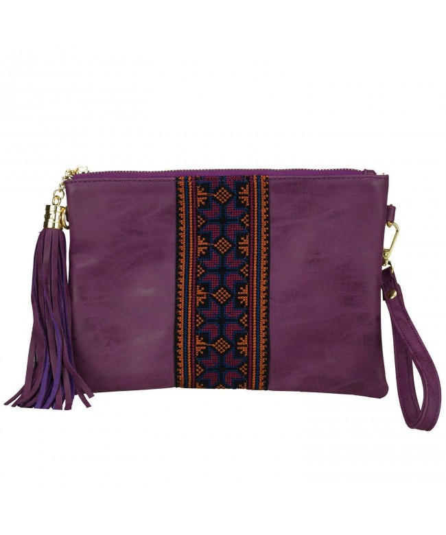 Embroidered Crossbody Wristlet Vintage Handbag Sibalasi