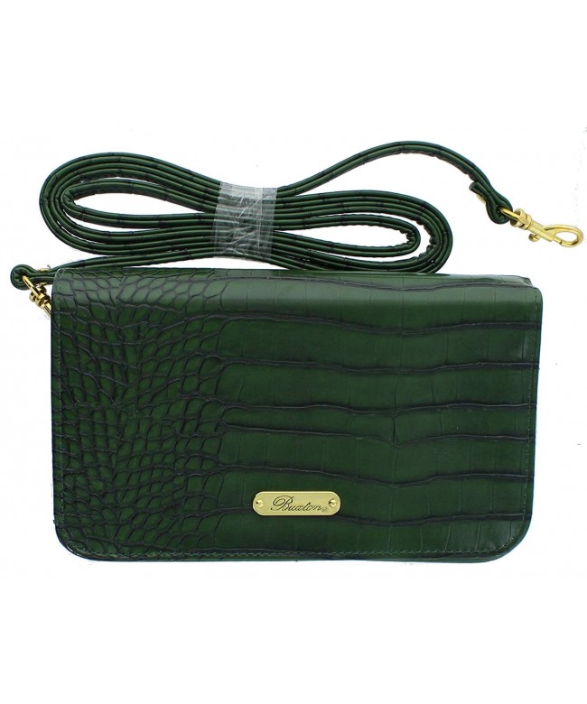 Buxton Womens Exotics Crossbody LODEN