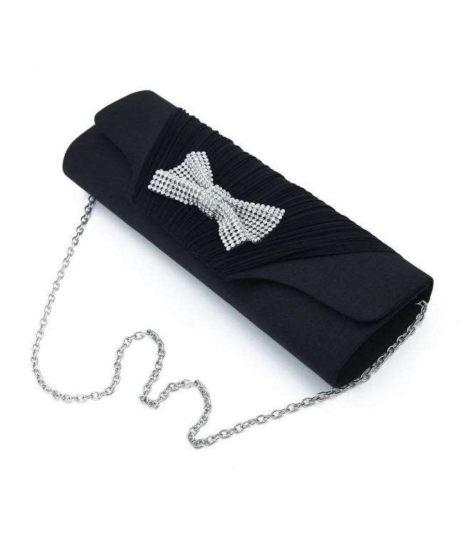 Elegant Pleated Rhinestones Clutch Evening