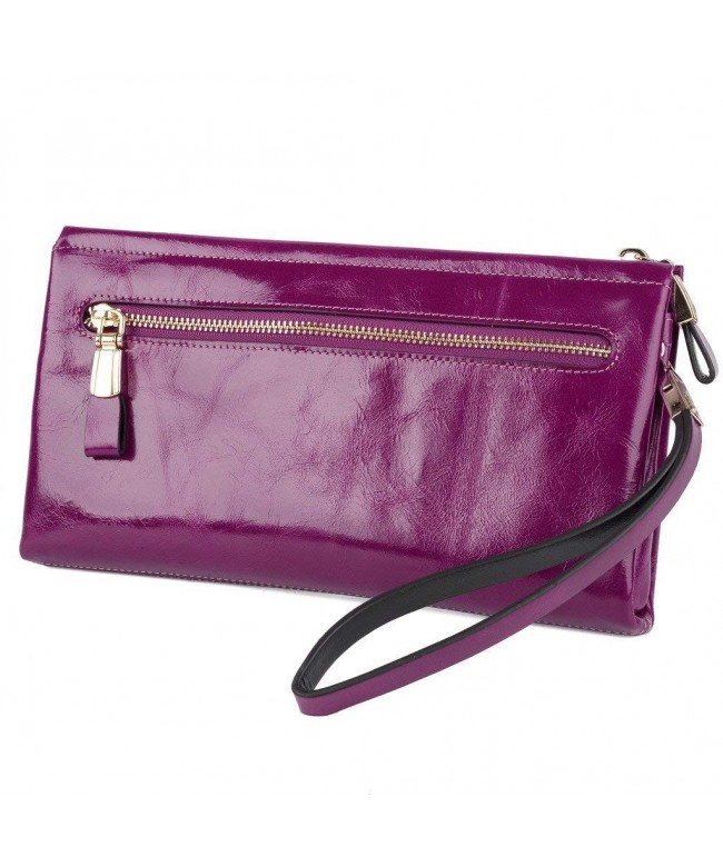 YALUXE Capacity Genuine Leather Wristlet