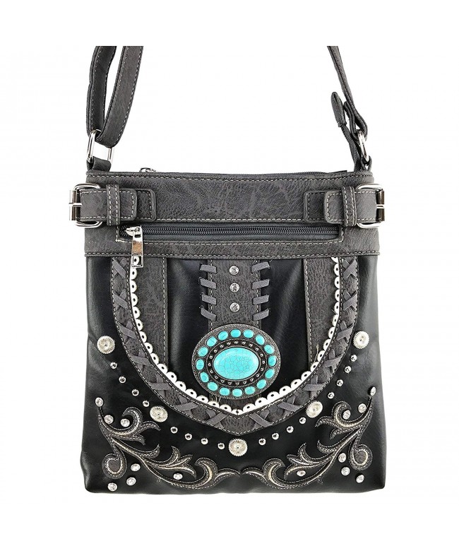 Justin West Rhinestone Messenger Crossbody