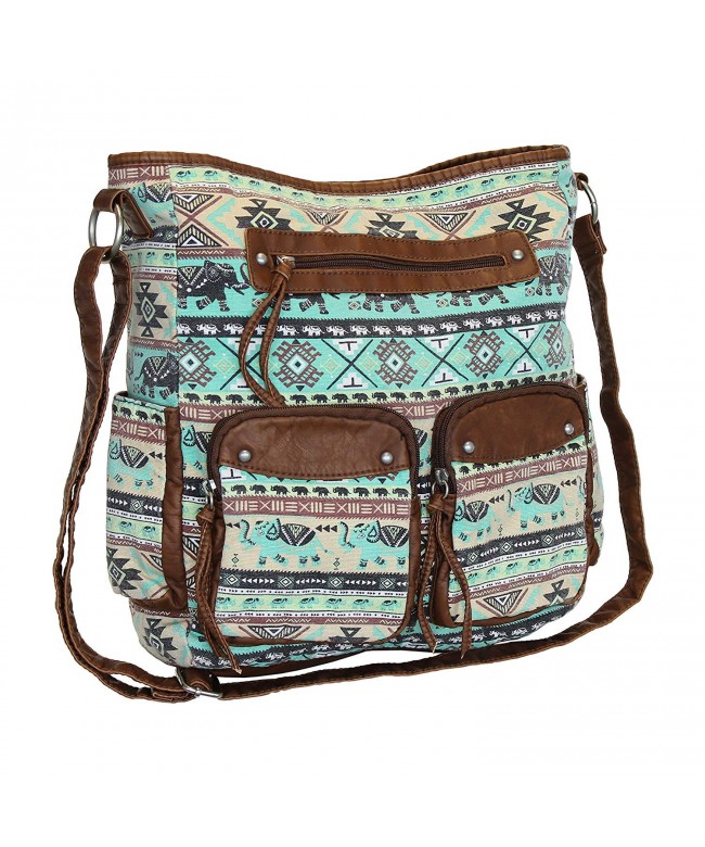 Trendy Turquoise Aztec Elephant Crossbody