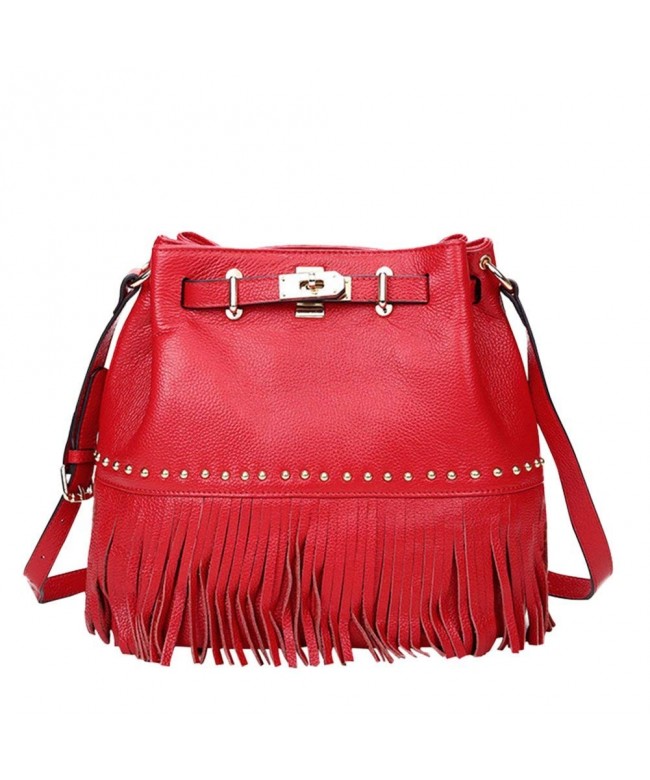 Moonwind Drawstring Leather Shoulder Handbag