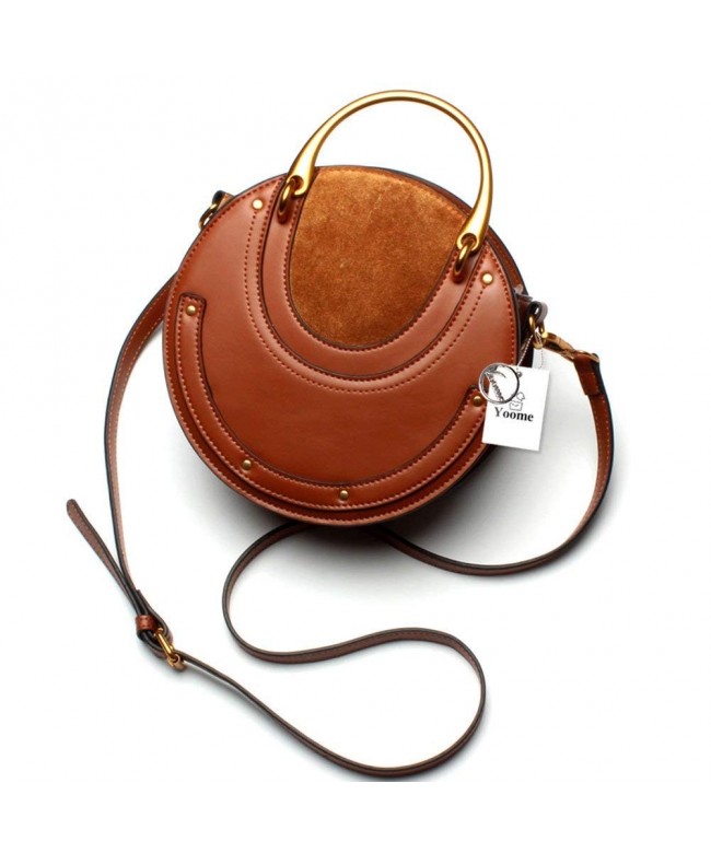 Elegant Circular Handbags Cowhide Crossbody