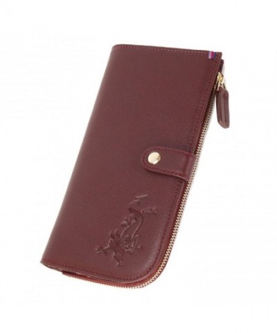 Leather Wallet Bifold Credit Burgandy