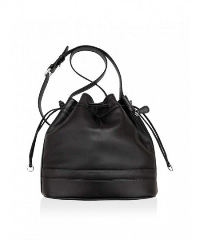 ili Leather Drawstring Crossbody Handbag