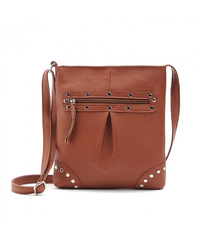 Hoxis Studded Zippered Crossbody Shoulder