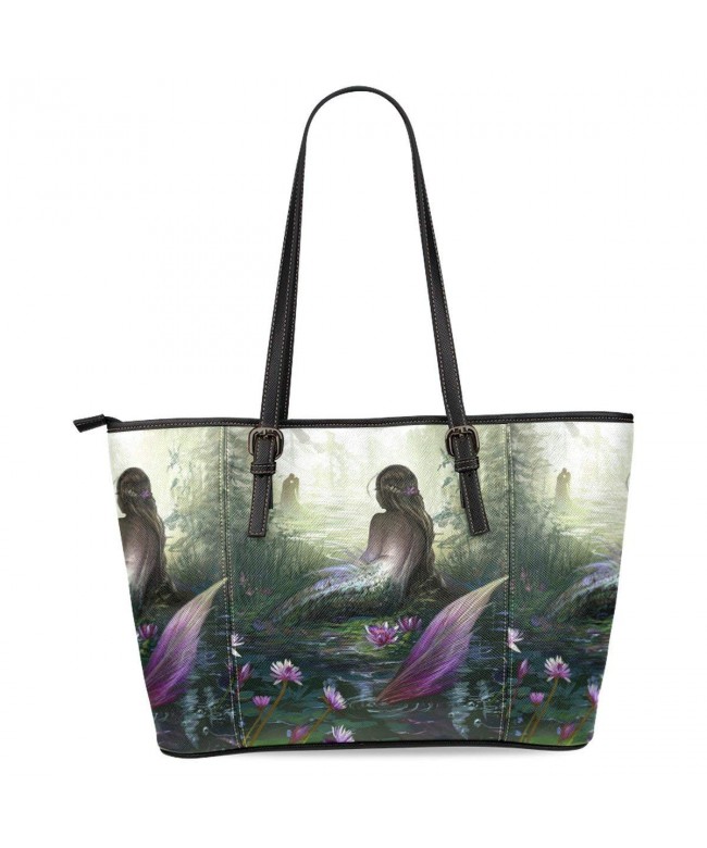 InterestPrint Mermaid Leather Shoulder Handbags